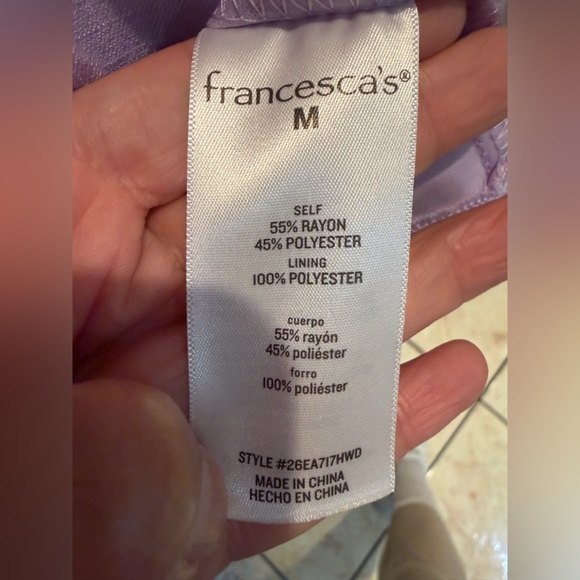 Francesca's Collections Lilac Tiered Midi Dress - Picture 9 of 9